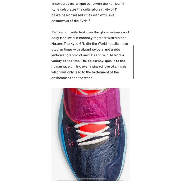 Nike‎ Kyrie 6 Unite The World Basketball Shoes Multicolor Boys Size 4Y - Picture 7 of 16